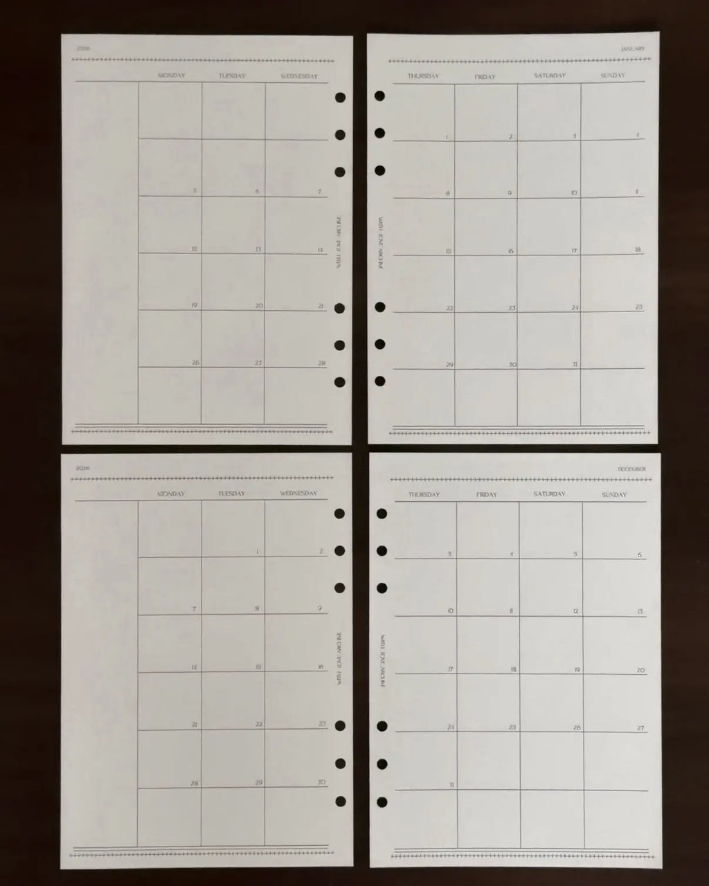 2026 Monthly Insert - With Love Archive