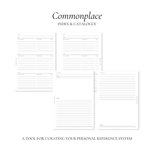 Commonplace (Index/ Catalogue) - With Love Archive