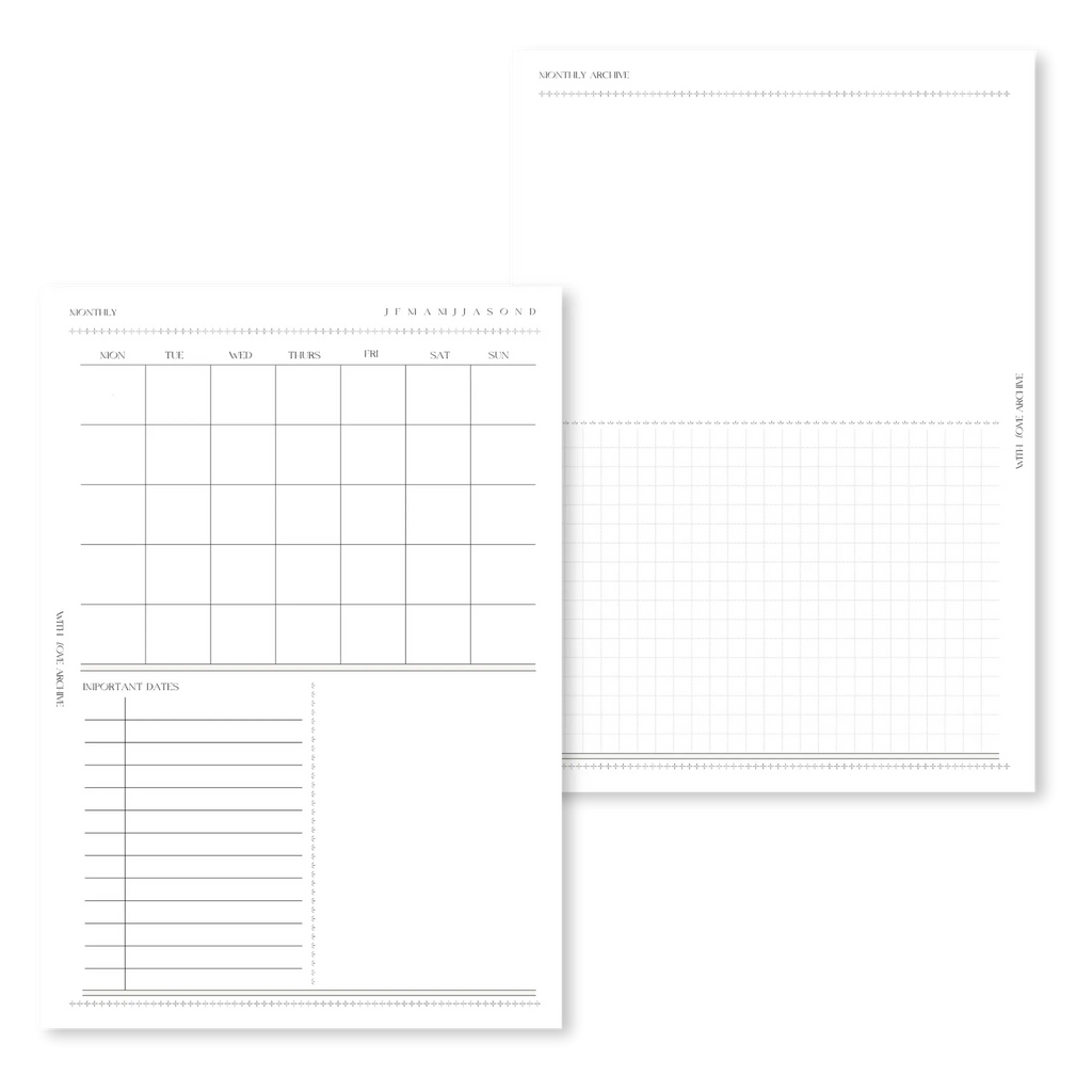 Month on 1 Page - With Love Archive