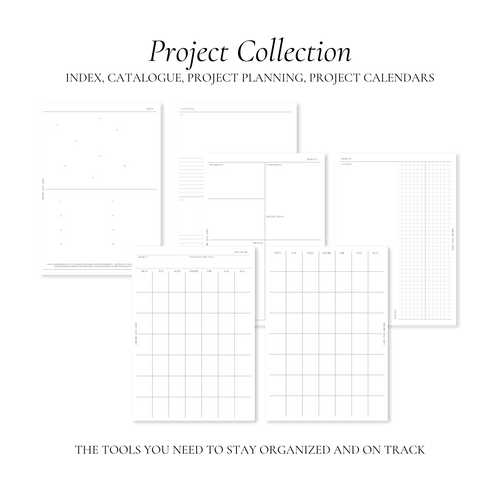 Project Inserts (Index, Catalogue, Project Planning, Project Calendar) - With Love Archive