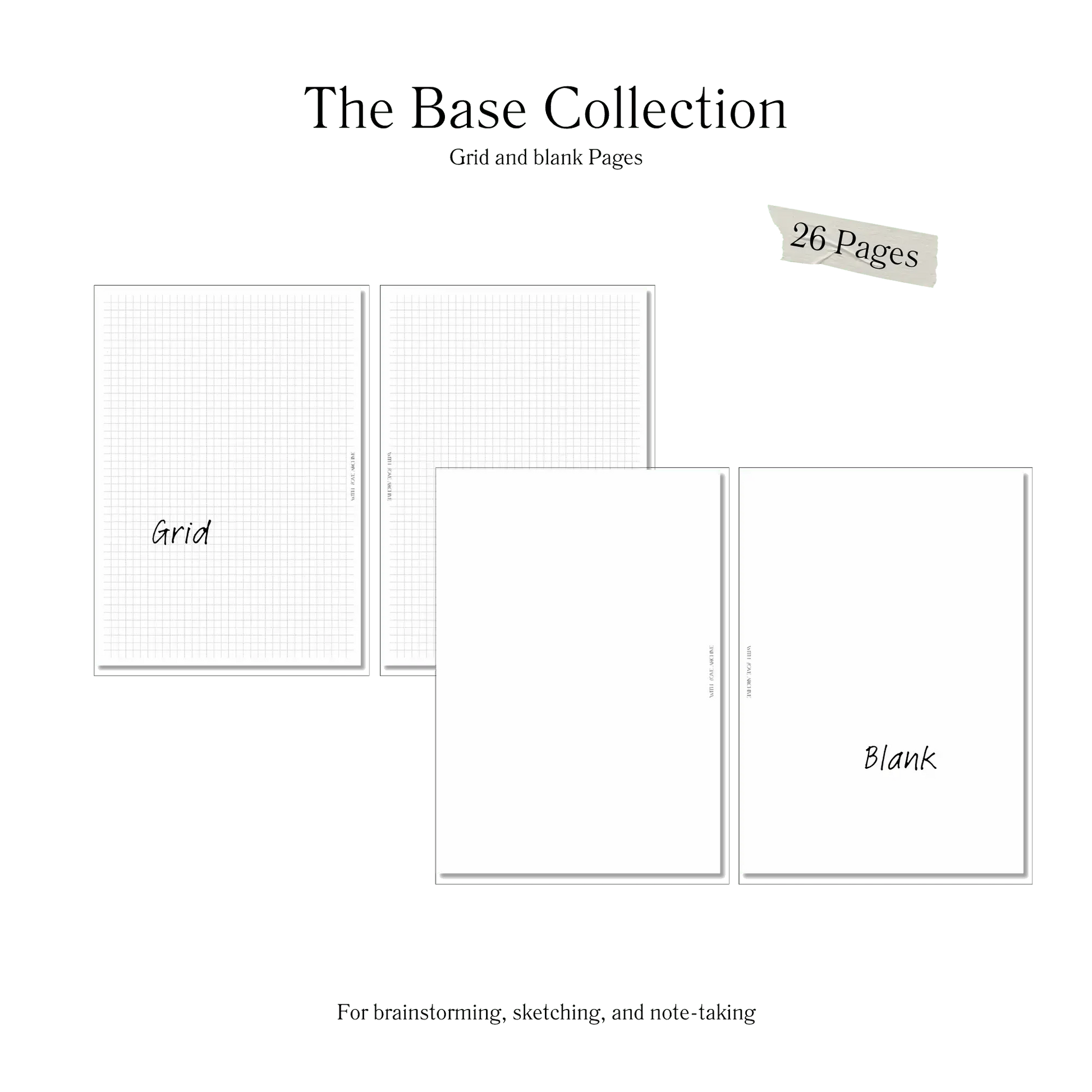 Base Inserts (Grid, Blank) - With Love Archive