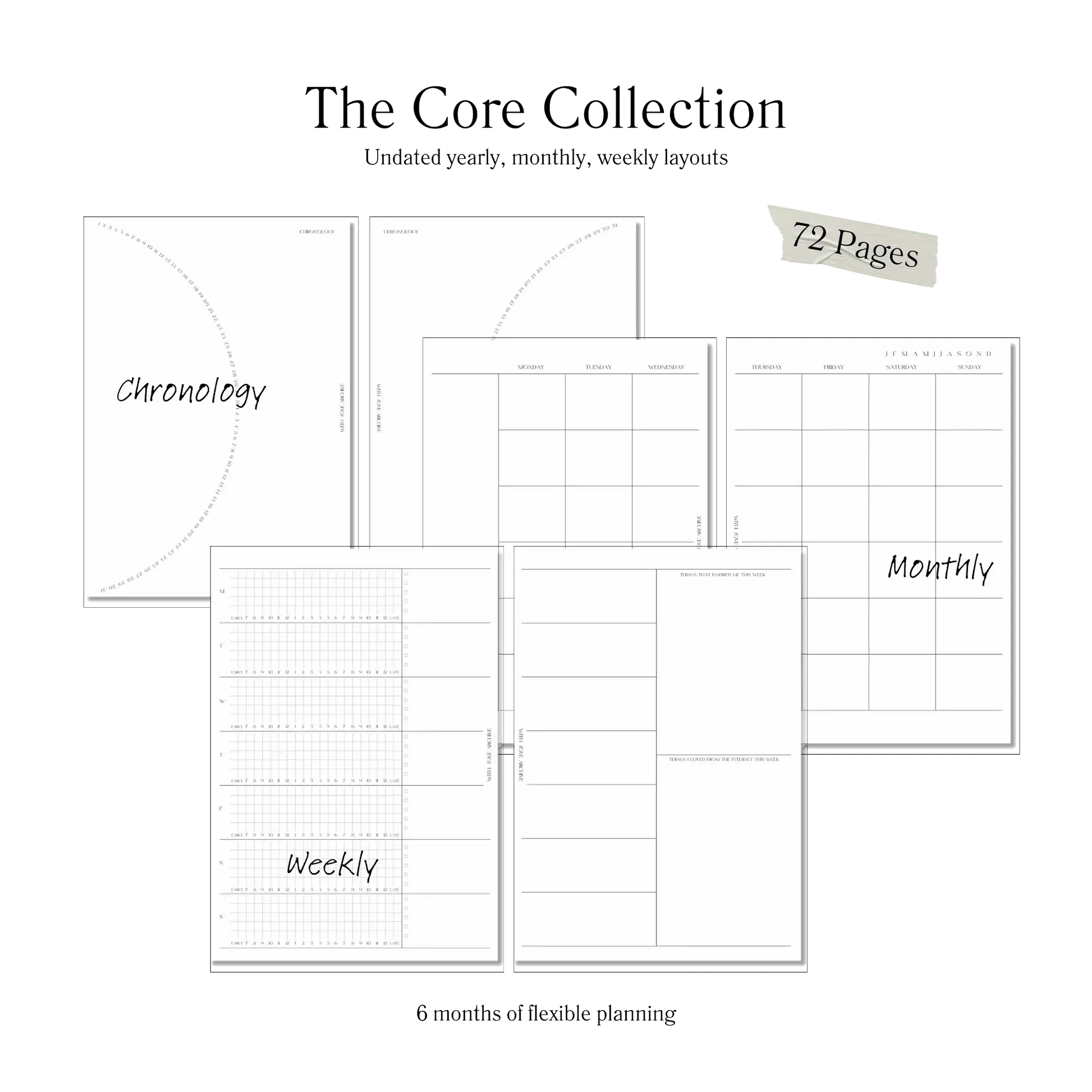 Core Inserts (Yearly, Weekly, Monthly) - With Love Archive