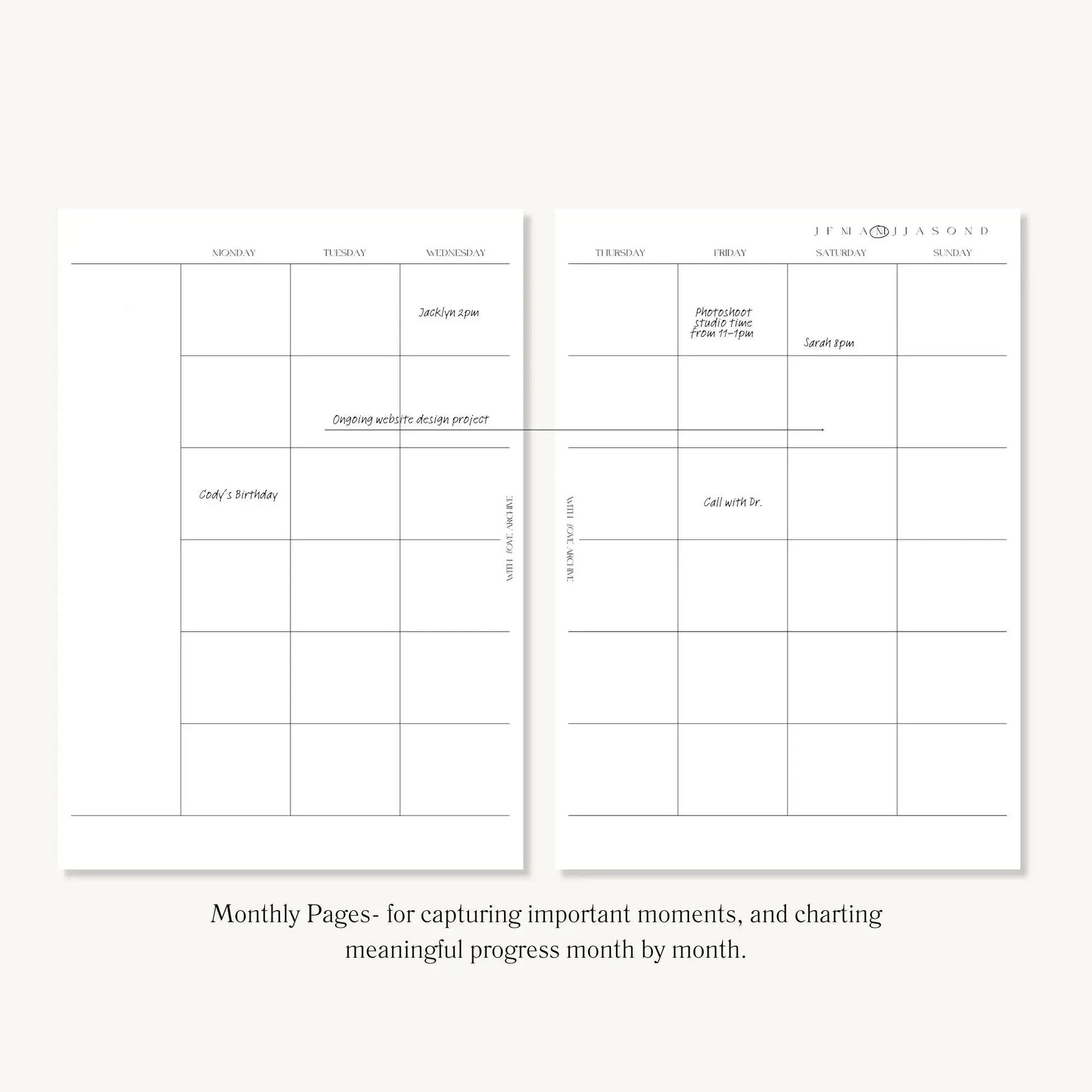Core Inserts (Yearly, Weekly, Monthly) - With Love Archive