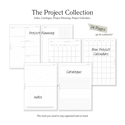 Project Inserts (Index, Catalogue, Project Planning, Project Calendar) - With Love Archive