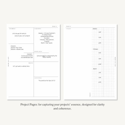 Project Inserts (Index, Catalogue, Project Planning, Project Calendar) - With Love Archive