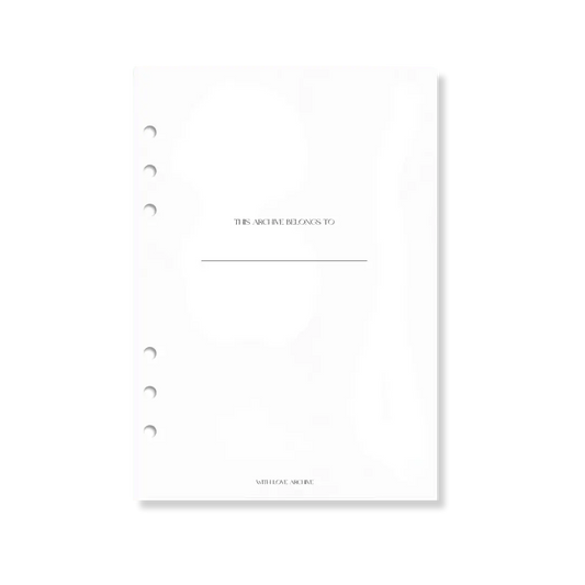 Undated Insert - With Love Archive
